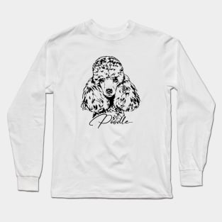 Funny Cute Poodle dog mom portrait Long Sleeve T-Shirt